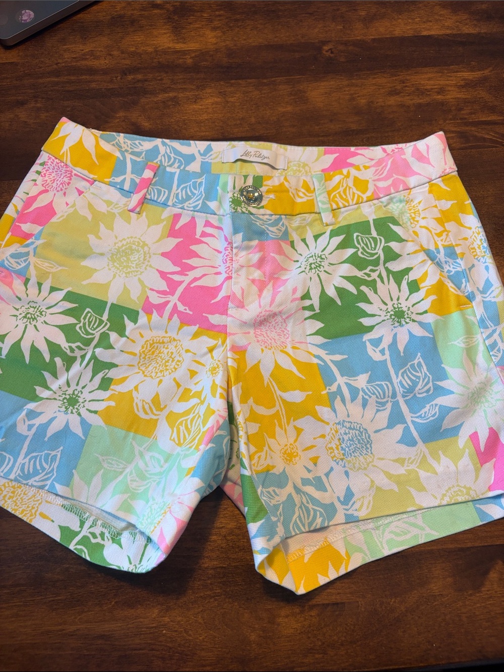 Lilly Pulitzer Pastel Floral High-Waist Sunflower Shorts